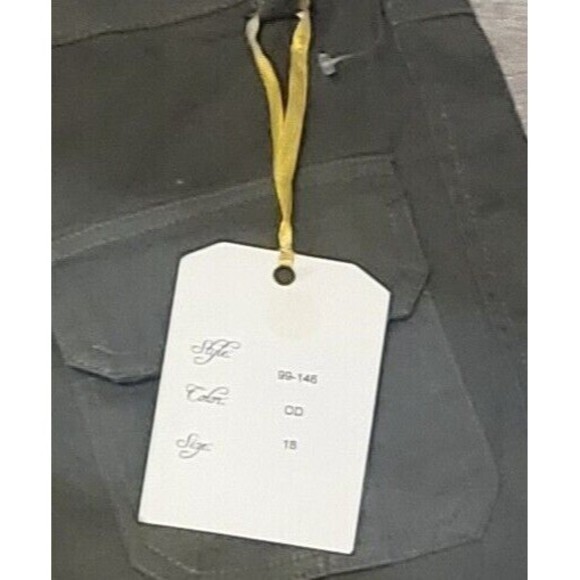 NWT‎ WOMEN'S MOKACHINO CHINO PANTS-SIZE: 18 OLIVE GREEN BELTED ZIPPER ANKLE - Picture 11 of 11